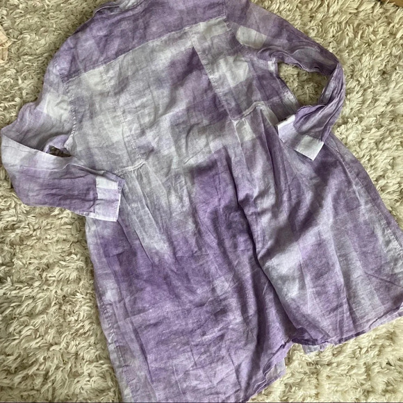 Burberry Girls Cotton Tunic Sz L Ombré Purple Plaid - Picture 5 of 7